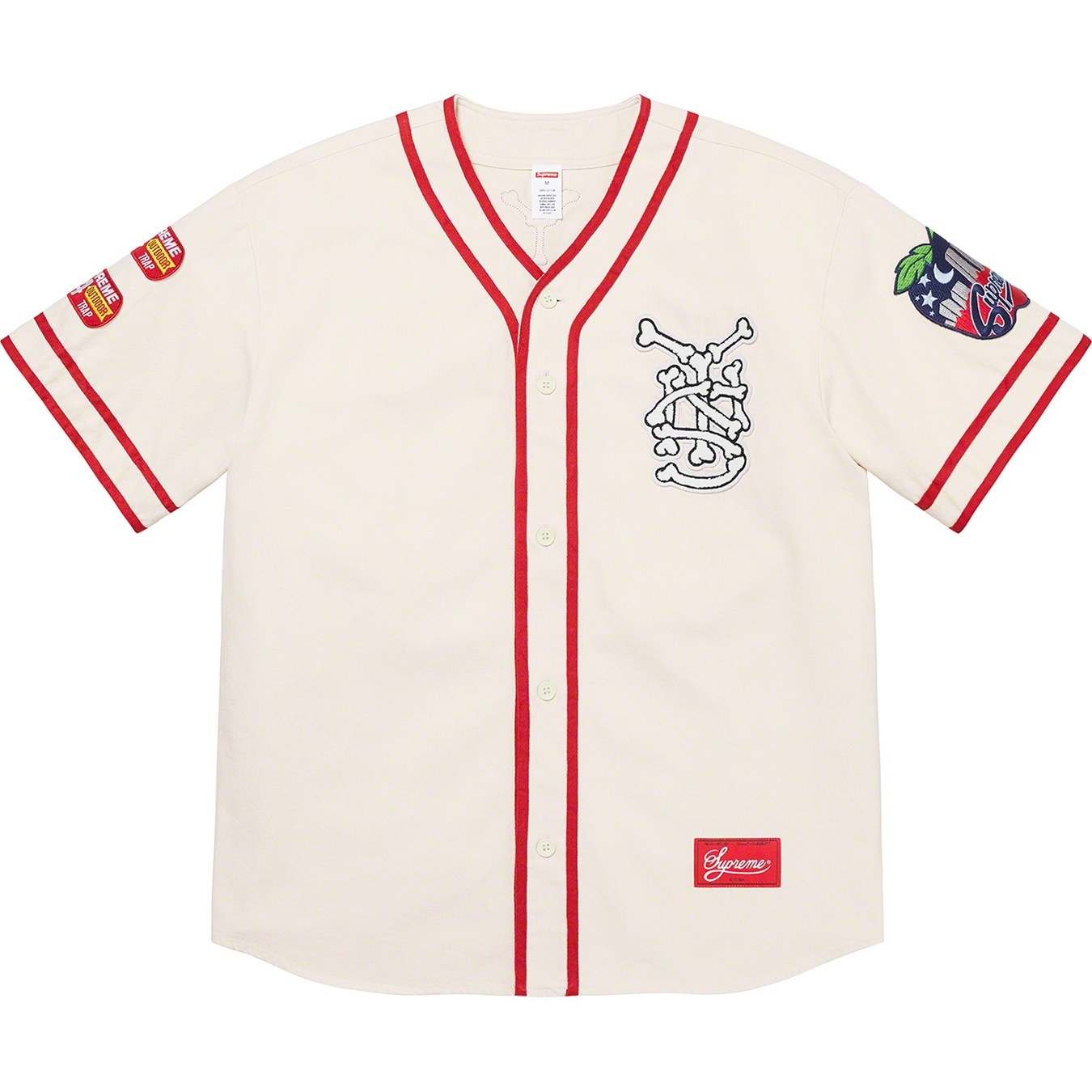 Patches Denim Baseball Jersey view 12
